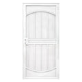 White Surface Mount Outswing Steel Security Door with Perforated Metal Screen E894
