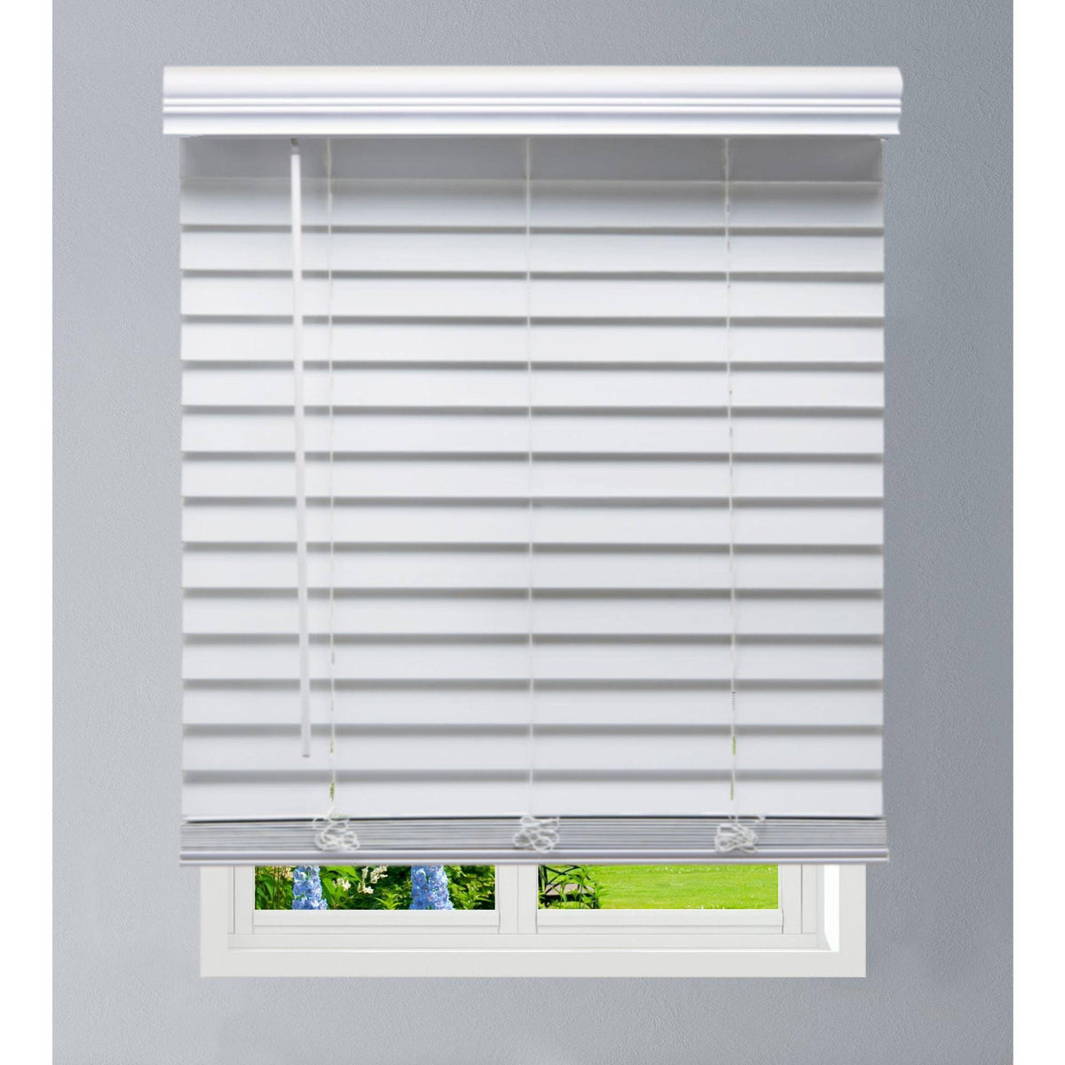 White Faux Wood Cordless Blinds Z252