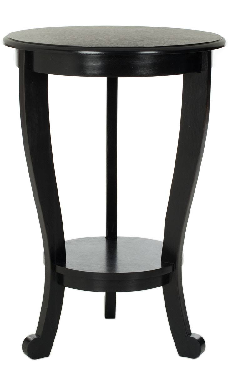 Distressed Black Pedestal Side Table U261