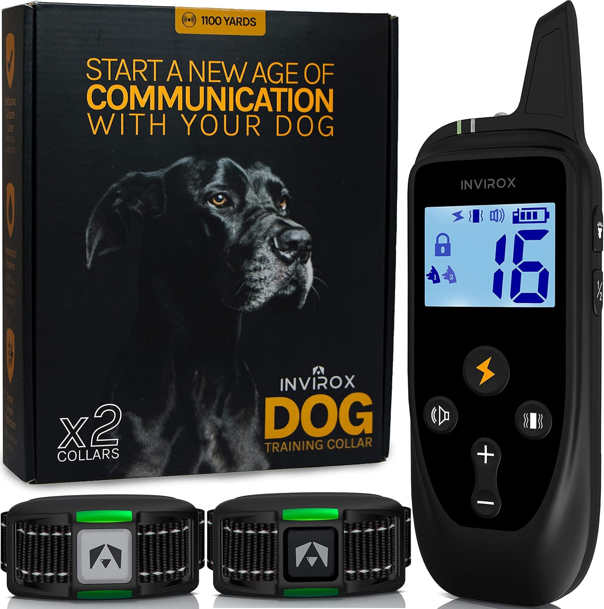 2 Pack Rechargeable Dog Training Collar with 2 Collars W34887
