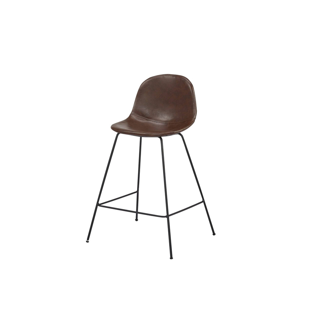 Faux Leather Bar Stool Set of 2 Brown J296