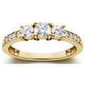 1 Ct 3-Stone Diamond Engagement Ring 10K Yellow Gold D144296