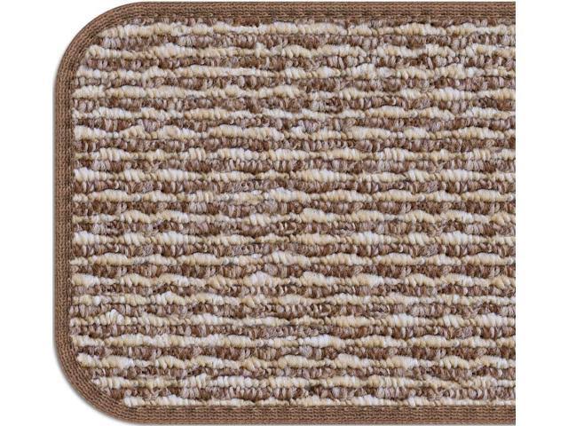 15 Pc Attachable Carpet Stair Treads Praline Brown 8 in. x 27 in. T5500
