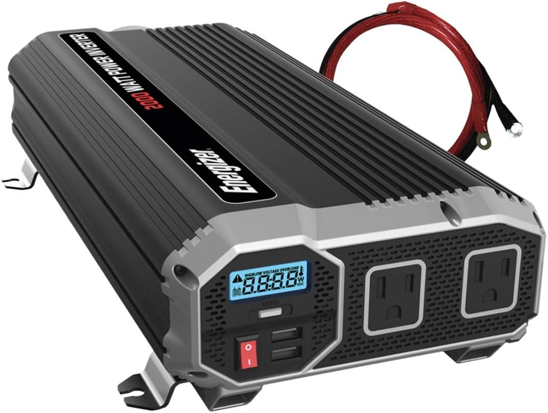 2000 Watts Power Inverter, 12v to 110v, Two AC Outlets, Two USB Ports W73323