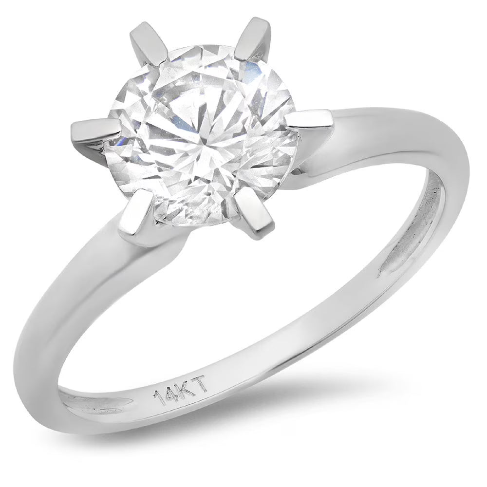18K White Gold Solitaire Engagement Ring L39972