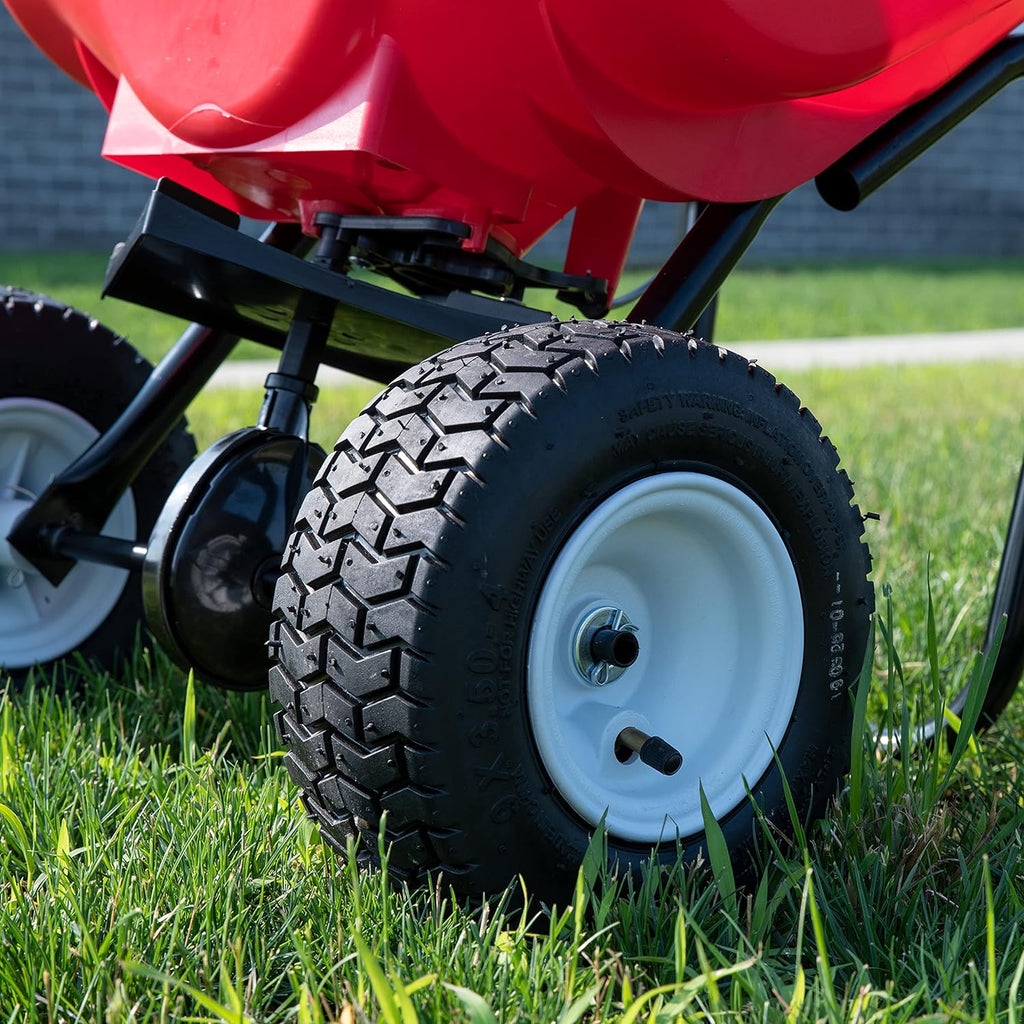 80 LBS Walk Behind Broadcast Spreader with Pneumatic Tires I668