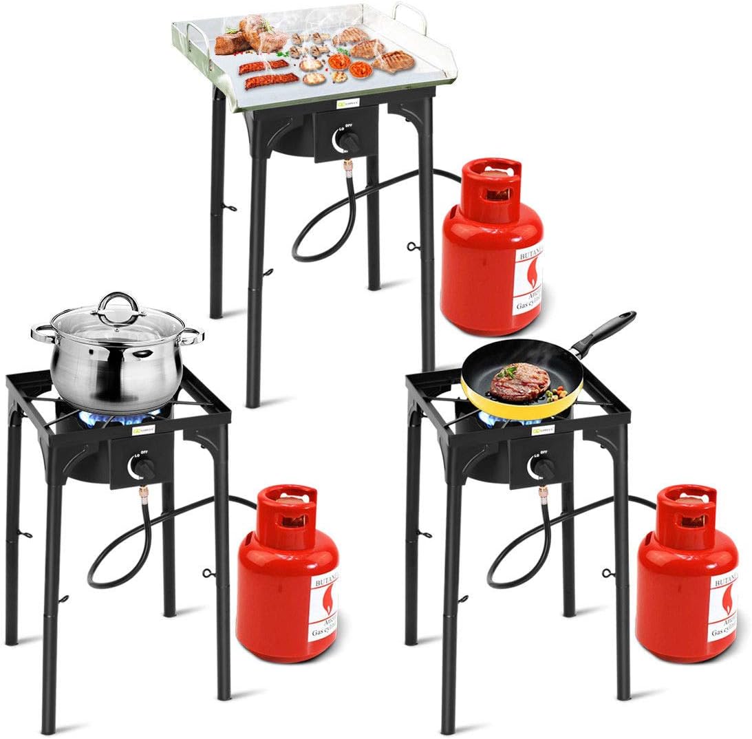 Single-Burner 100,000-BTU Propane Gas Camp Stove with Detachable Legs O400