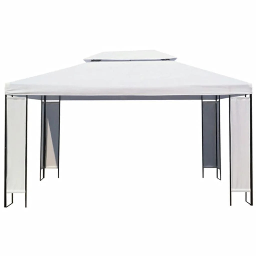 White Steel Frame Garden Canopy Tent Sun Shelter 118.1 x 157.5 Inches C1182