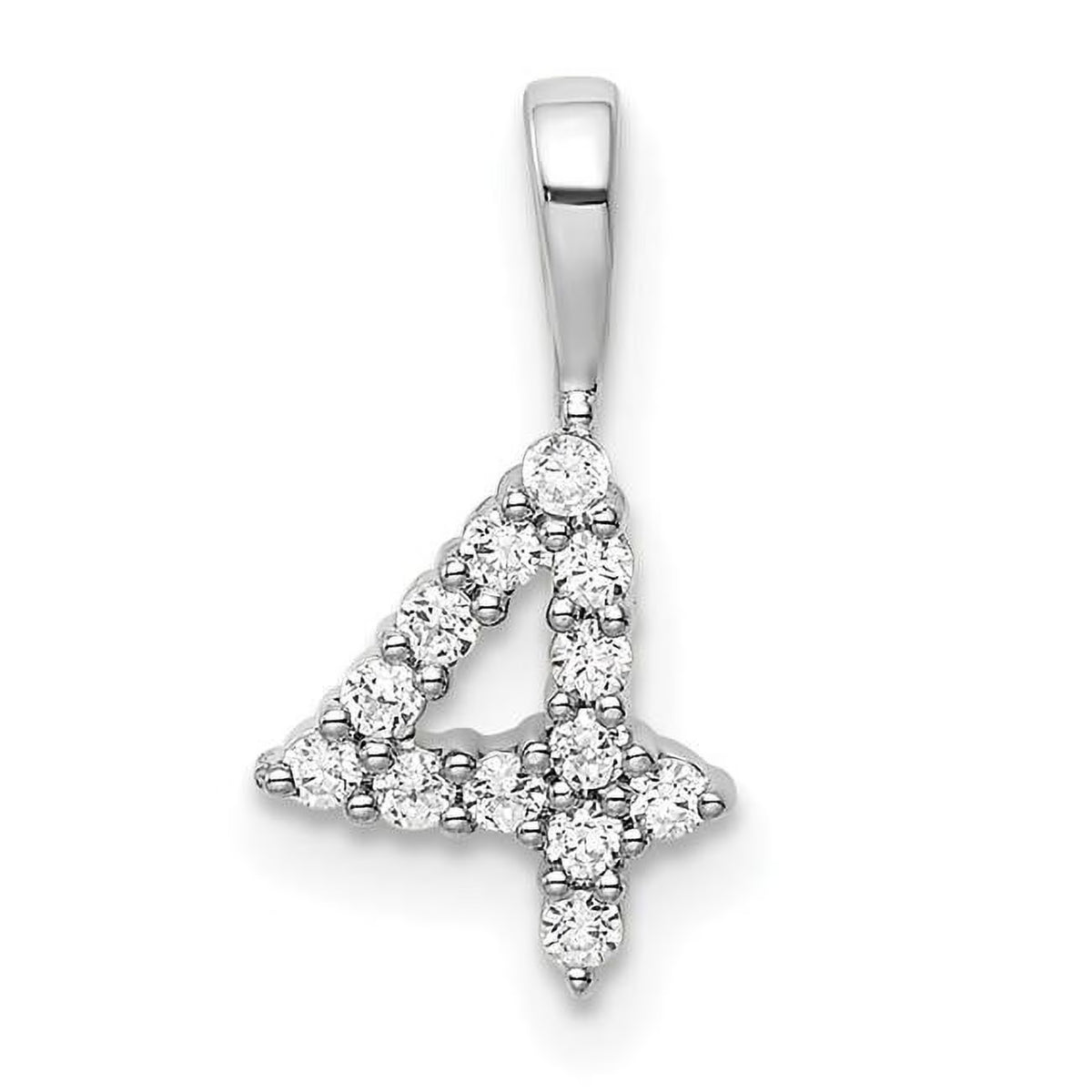 14K White Gold Diamond Number 4 Pendant P893417