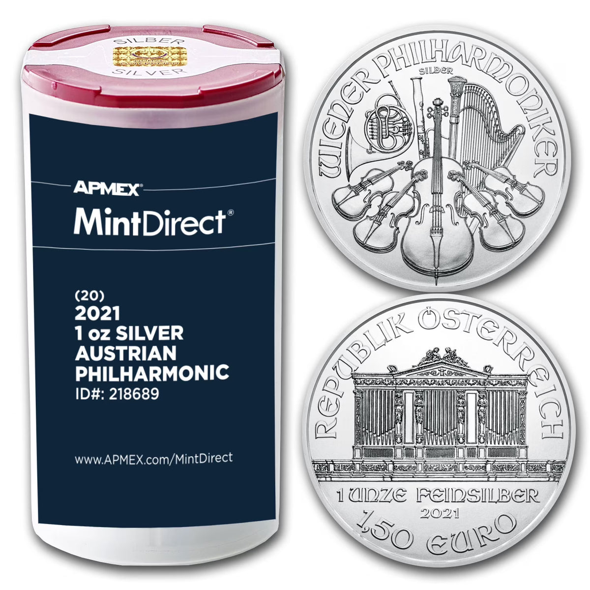 1 oz Silver Philharmonic 20-Coin Tube T729
