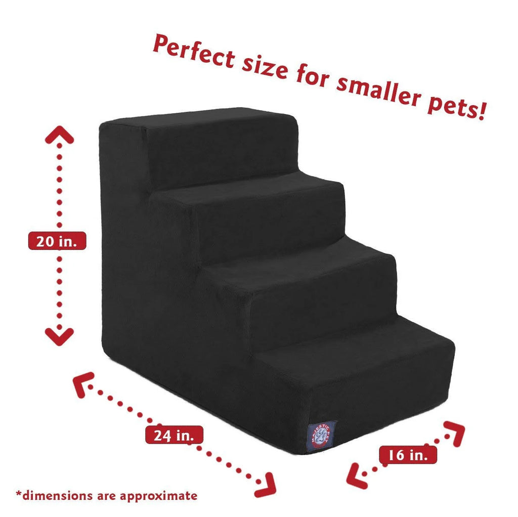 Black Velvet Suede Pet Stairs W15007