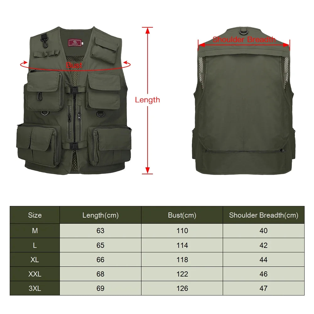 Khaki Quick Dry Fishing Photography Vest G2738