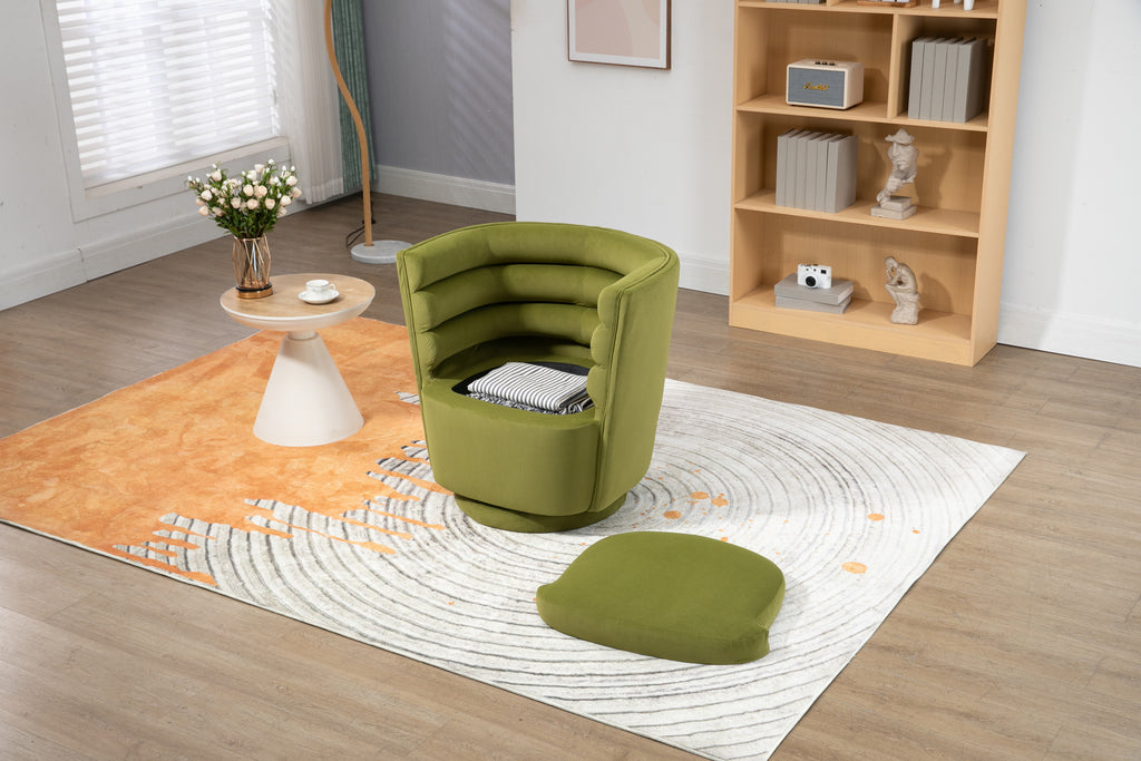 Swivel Barrel Chair with Storage J718
