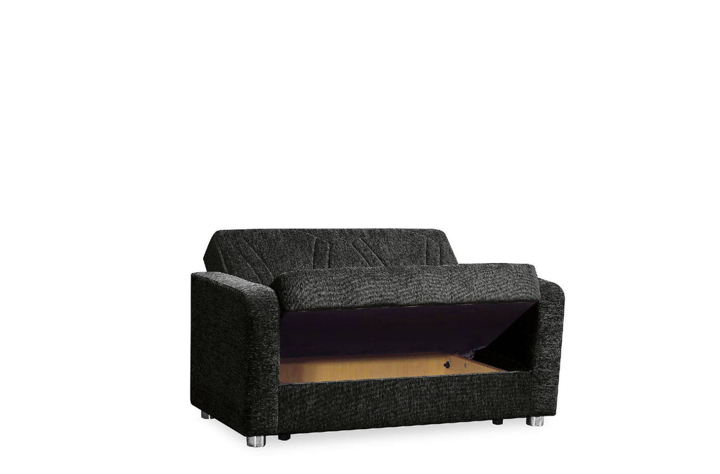 Black Chenille Loveseat U964441