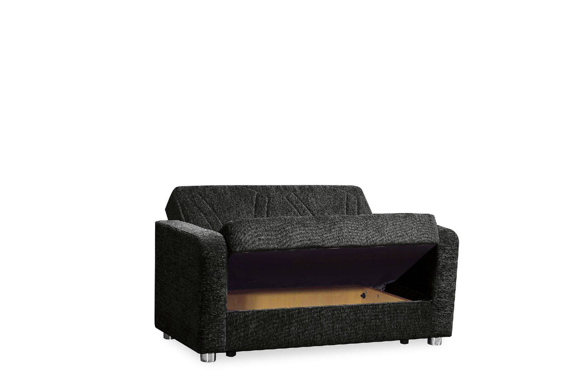 Black Chenille Loveseat U964441