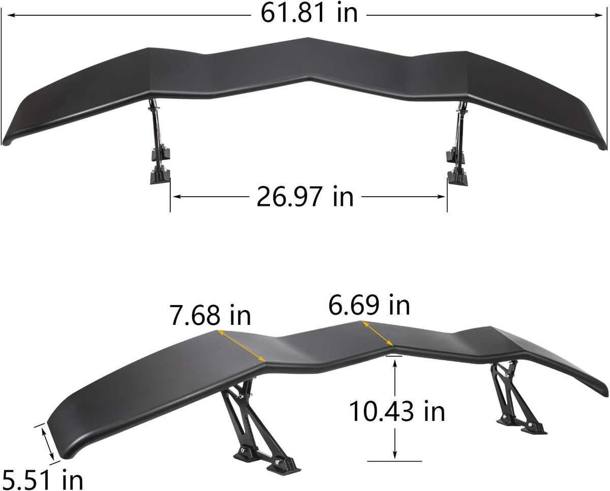 Universal Trunk Wings Spoiler High Kick V Style Rear Spoiler Wing Tail Lid (61.8inches Length) T313