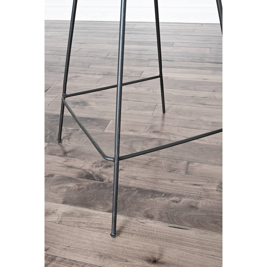 Faux Leather Bar Stool Set of 2 Brown J296