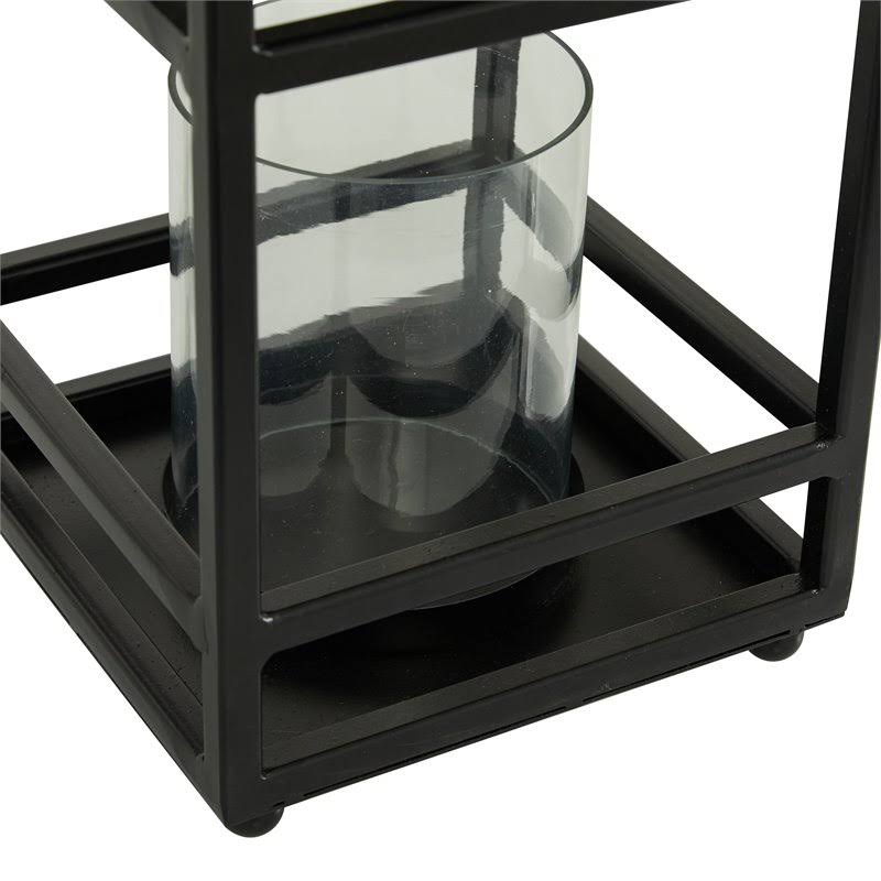Black Iron Metal Candle Holder Lantern R452513