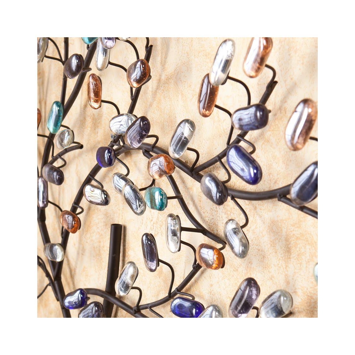 Metal & Glass Tree Wall Sculpture W770