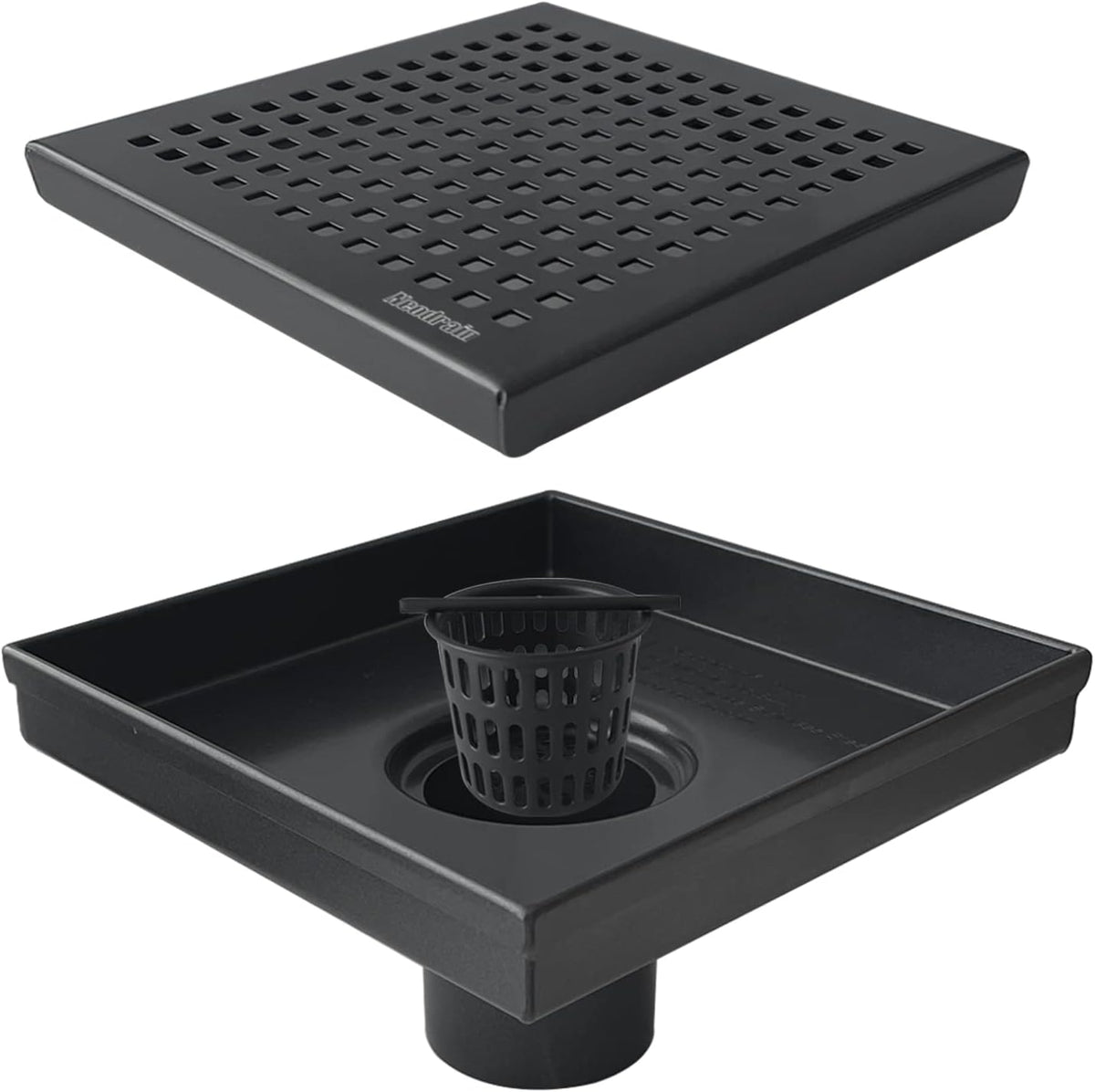 24-Inch Brushed 304 Stainless Steel Rectangle Shower Drain with Leveling Feet O3181