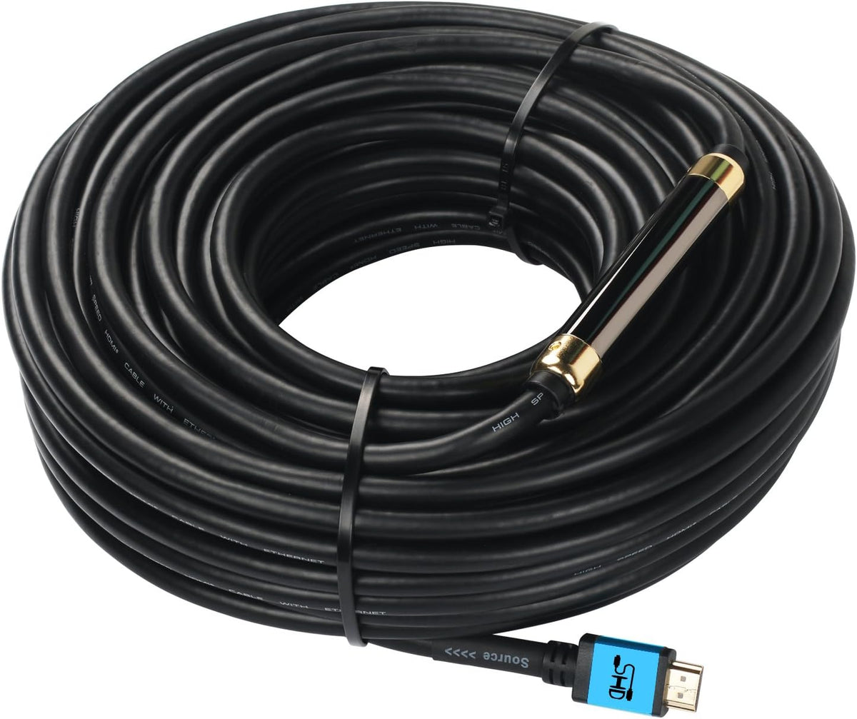 100 Feet HDMI Cable with Signal Booster, CL3 Rated Black L25844