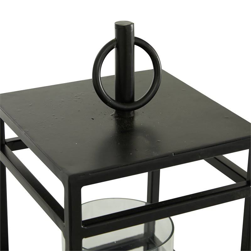 Black Iron Metal Candle Holder Lantern R452513