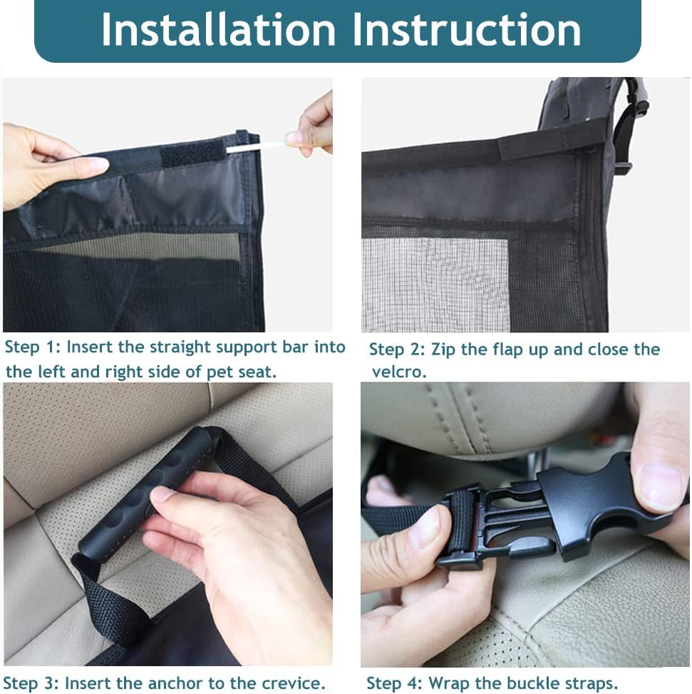 Dog Car Seat Extender for Medium Dogs, Water-Resistant, Pack of 2 V317