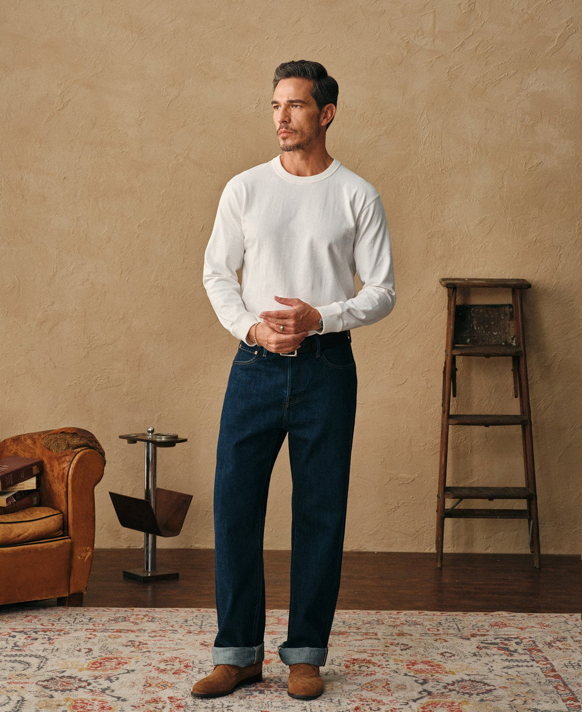 Loopwheel Long Sleeve Cotton T-Shirt